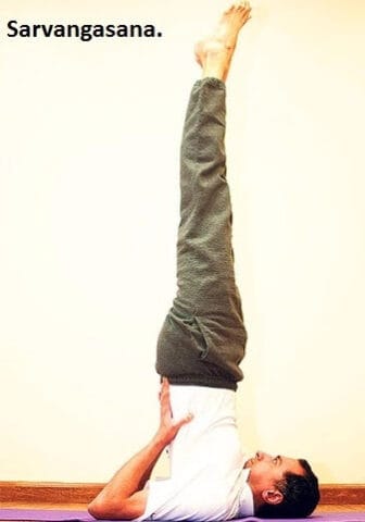 Continue the practice for - Sarvangasana. male