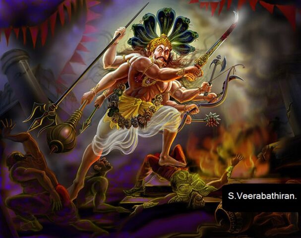 Virabhadrasana first type of pose. Veerabathiran