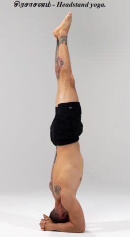 Continue the practice for - Sirasasanam.