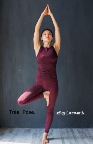 Vrikshasana - Tree Pose RED girl