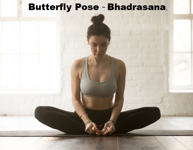 Titli asana - Butterfly Pose. girl